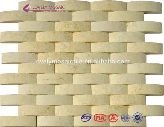 Light Color Marble Mosaic Tiles Stone Wall Tiles for Hotel Decoration/Cafe/Living Room