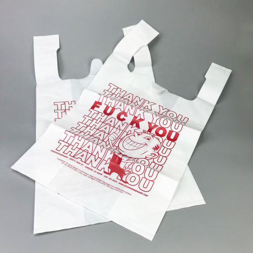 Die Cut Gusseted Handle Plastic Packing Promotion Bag for Shopping