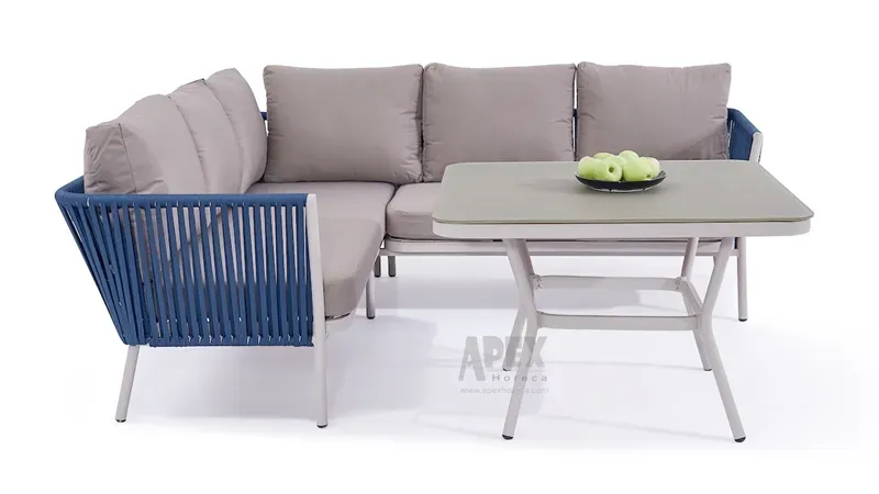 Modern Style Rope Aluminum Modular Outdoor Garden Sofa Set