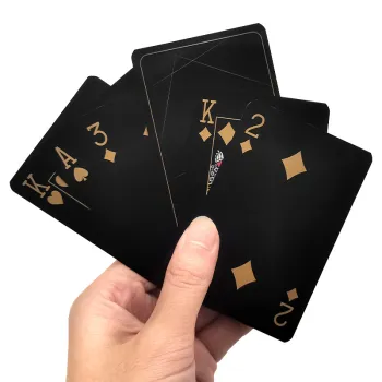Custom Luxury Black Plastic Special Design Casino Texas Hold'em Poker Playing Cards
