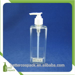 10oz 300ml square bottle empty clear color Plastic hand sanitizer Bottle