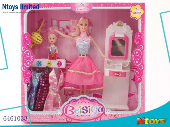 6461033 HOT SELLING VINY DOLL SET WITH NICE DRESS FOR GIRL
