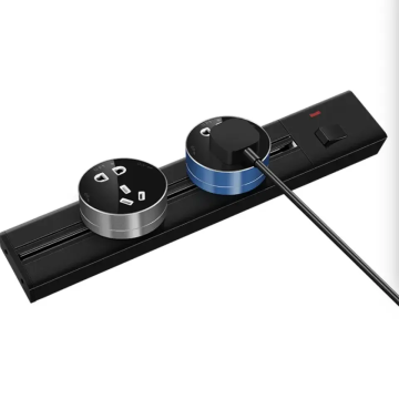 Schwarz LED Movable Kitchen Electrical System: 3 Gang -Steckdelikt mit 60 cm Power Track und ERSETEN-/ SAMPFEN -GLAY -SUGKET
