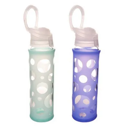 motivational water bottle, sports glass water bottle silicone