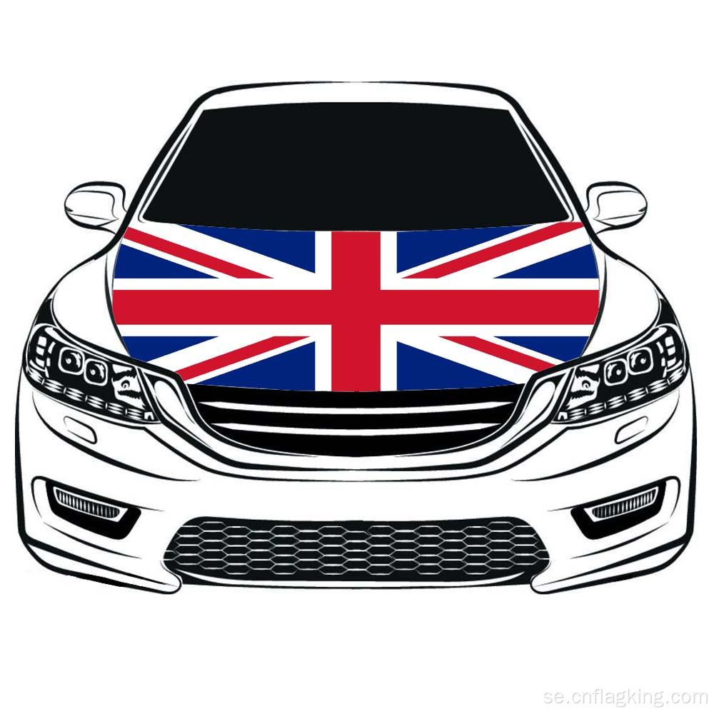 Storbritannien Car Hood Flag 100 * 150cm Motor Flag Elastiska Tyger Bil Bonnet Banner