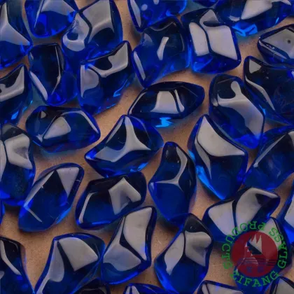Refractive fire pit glass Royal Blue