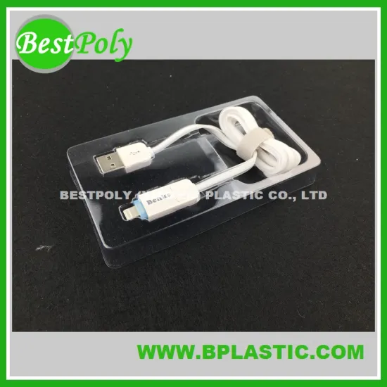 Custom blister packaging for USB charging cable