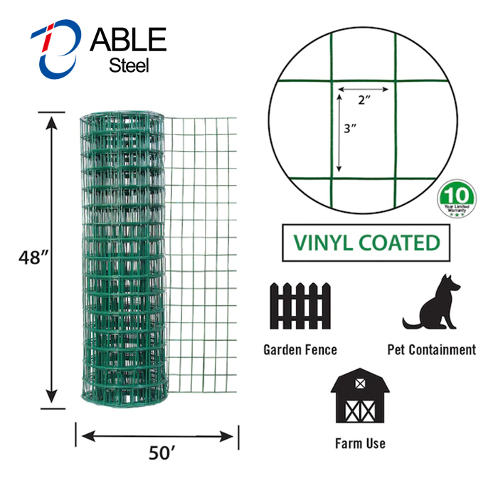 PVC coated metal welded wire mesh for garden