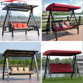 Outdoor metal multi-person patio swing with awning