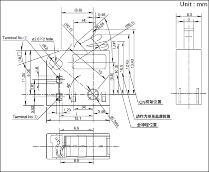 Bidirectional action type with sleeve connector terminal