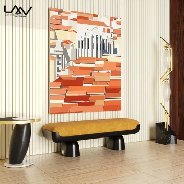 Italian Minimalist Wooden Frame Leather Bench for Bedroom or Cloakroom