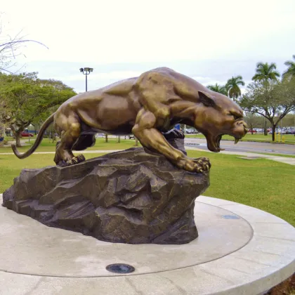 Bronze sculpture Panther Cougar mascot statue