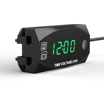 12V Digital LED Display Meters - Voltmeter Clock Thermometer for Motorcycle