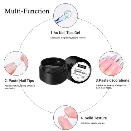 Solid Manicure Adhesive Gel - No Damage Nail Phototherapy Polish & Press-On Nails Glue