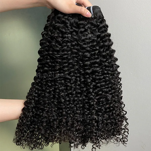 100% raw virgin Brazilian Indian thick human hair extension natural black color kinky curly bundle