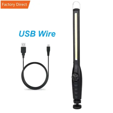 800 Lumen USB Rechargeable COB Work Flashlight with Magnetic Base and Clip