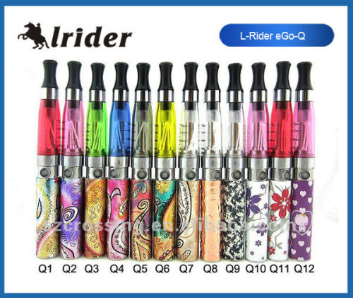Stainless Ego Mini E-cigarettes Colorful Flower Design With Refillable Clearomizer Tank System