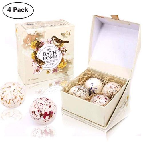 LADES 4PCS Spa Bubble Bath Bombs Gift Set