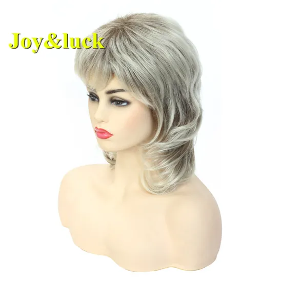 Wholesale Wigs for Women Ladies Hair With Bangs Shoulder Length Brown Ombre Blonde Natural Straight Short Synthetic Hair Wigs