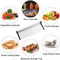 Roll-Up Dish Drying Rack Multi-Use Drying Draining Trivet