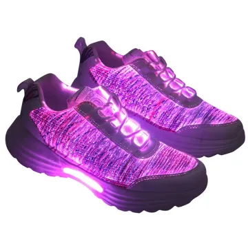Cute Pink LED Flash Fiber Optic Luminous Shoes with Blinking Light
