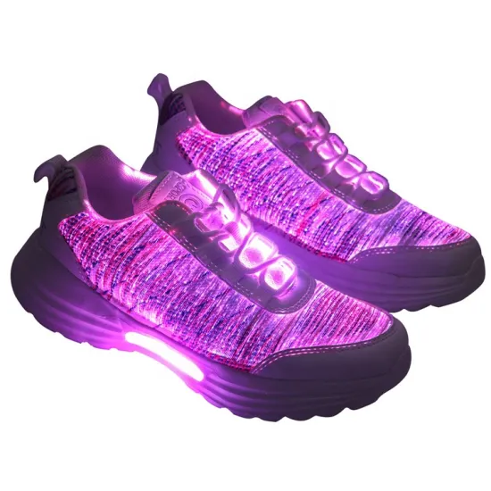 Cute Pink LED Flash Fiber Optic Luminous Shoes with Blinking Light