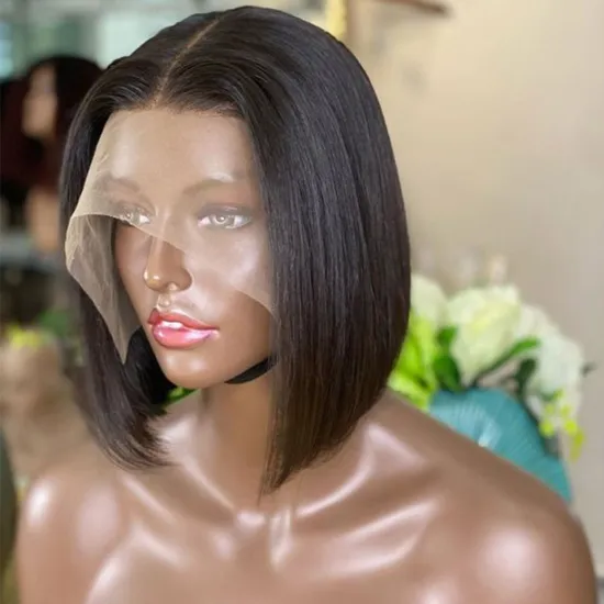 Wholesale Bob Lace Wigs for Black Women Raw Human Hair 4x4 5x5 6x6 7x7 13x4 HD Transparent Lace Frontal Wig 13x4x1 T-Part BobWig