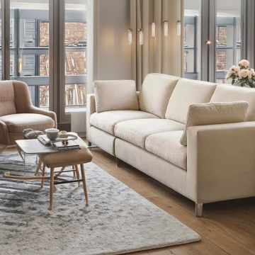 Sofa kain beludru modular diatur untuk vila, kamar tidur, hotel, dan ruang tamu
