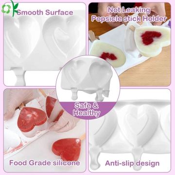 Custom Heart Shape Silicone Ice Cream Pop Mold