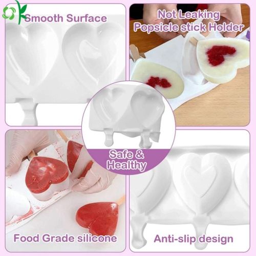 Khuôn làm kem silicone hình trái tim tùy chỉnh