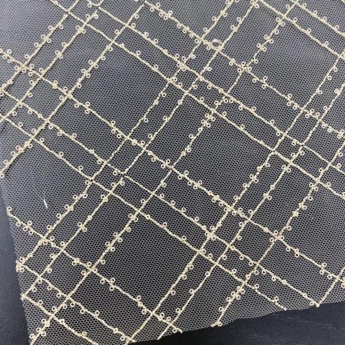 Black Rhombus 2mm Sequins Embroidery Fabrics