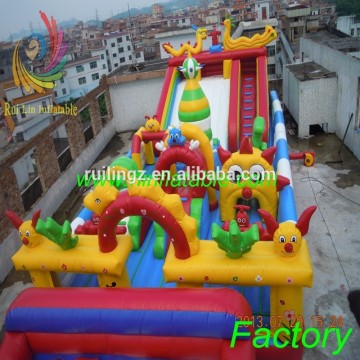 2014 long inflatable playground/Inflatable Fun City Amusement for kids and adults