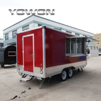 Yowon Customized Mobile Food Truck with Full Kitchen Equipment, Fridge, Burger Cart, Street Drinks, and Vending Trailer