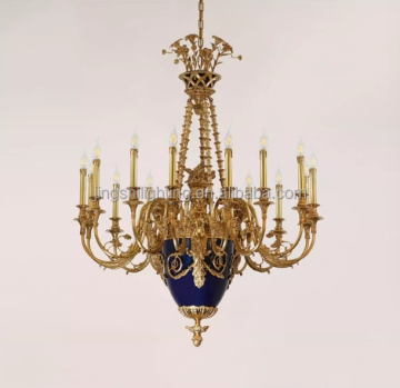 Copper Luxury Crystal Chandelier for Hotel Lobby and Villa Duplex Living Room Decoration