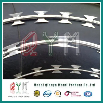 Razor Barbed Wire/ Concertina Crossed Razor Barbed Wire Qym Factory