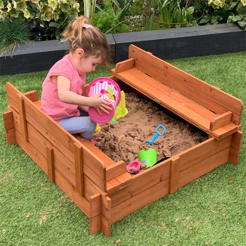 Wooden Writing Table and Bench Children's outdoor kids wooden sandbox two bench seats Supplier