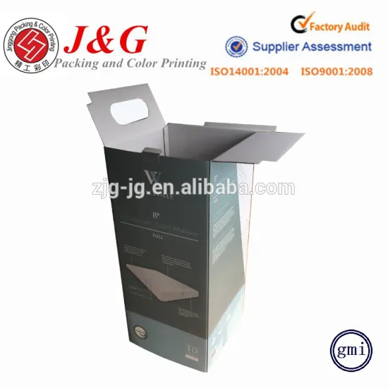 Custom design big paper box memory foam mattress corrugated packaging