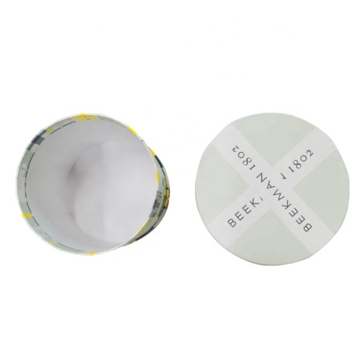 Flat edge shinny sliver foil Paper round box