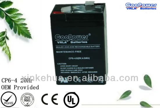 Sealed lead acid battery 6v 4ah