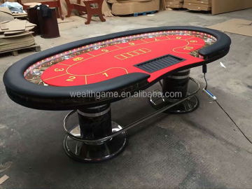 Tavolo da poker di dimensioni del fagiolo deluxe di qualità del casinò con luce a LED
