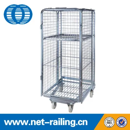 Foldable Metal Security Hotel Housekeeping Maid Cart Trolley