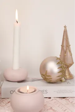 Pink Porcelain Candle Holders For Home Decoration