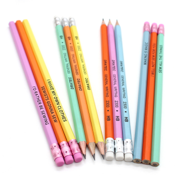 Macaroon Pencil: Neon HB #2 Writing and Sketching Pencil with Eraser and Custom Logo