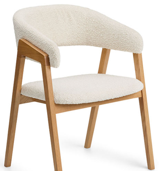 Modern Upholstered Solid Walnut Dining Armchair