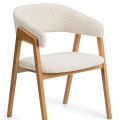 Modern Upholstered Solid Walnut Dining Armchair