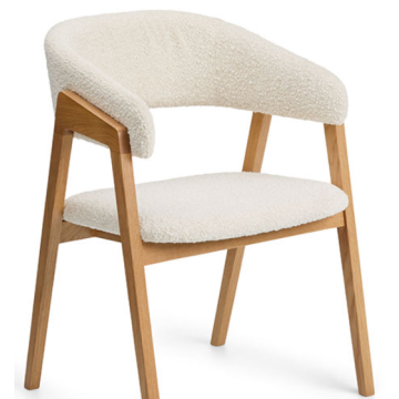 Modern Upholstered Solid Walnut Dining Armchair