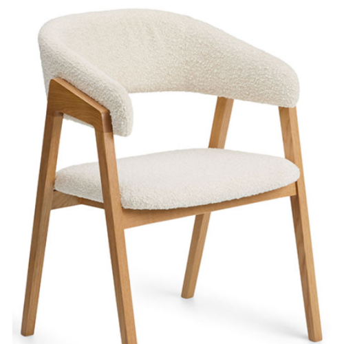 Modern Upholstered Solid Walnut Dining Armchair
