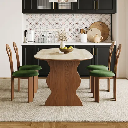 French Vintage Solid Wood Dining Table