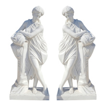 Pair of White Marble Statues Timeless Art