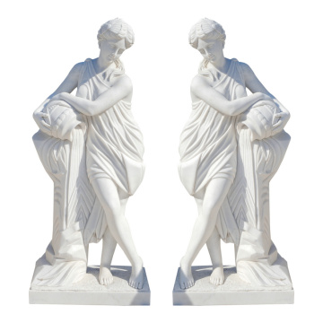 Pair of White Marble Statues Timeless Art